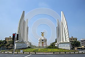 Democracy Monument is located in the heart of Bangkok, the capital city of Thailand