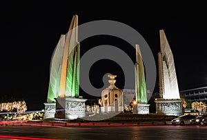 Democracy Monument nightscape in Thailand