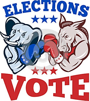 Democrat Donkey Republican Elephant Mascot