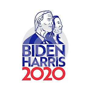 Democrat Joe Biden and Kamala Harris Presidential Election 2020 Retro