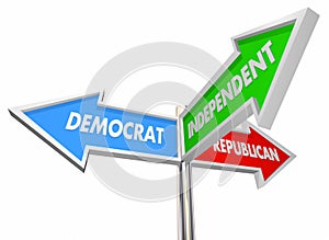 Democrat Republican Independent Three Signs