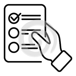 Democratic decision icon outline vector. Ballot box