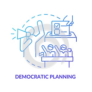 Democratic planning blue gradient concept icon