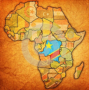democratic republic of congo on actual map of africa