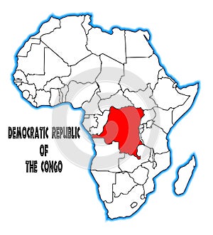 Democratic Republic of the Congo Africa Map