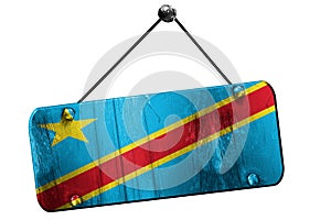 Democratic republic of the congo flag, 3D rendering, vintage gru