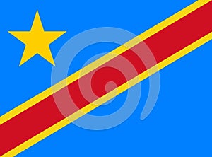 The Democratic Republic of the Congo flag. Vector illustration