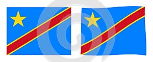 Democratic Republic of the Congo formerly Zaire flag. Simple a