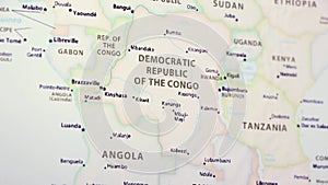 Democratic Republic of the Congo on a Map
