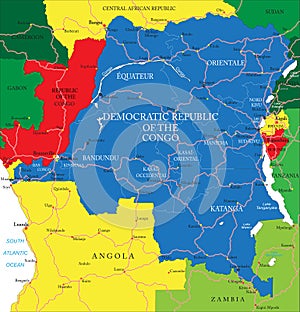 Democratic Republic of the Congo map(former Zaire)