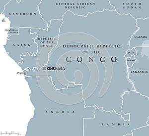 Democratic Republic of the Congo political map photo