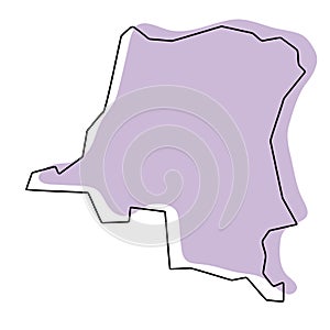 Democratic Republic of the Congo simplified vector map