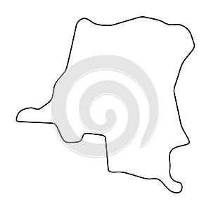 Democratic Republic of the Congo simplified vector outline map