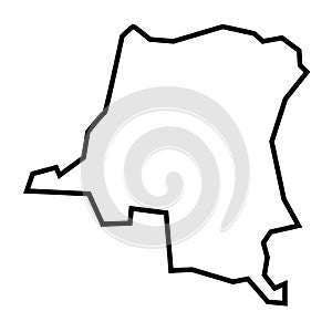 Democratic Republic of the Congo vector country map thick outline icon