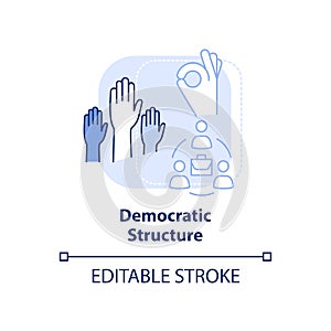Democratic structure light blue concept icon
