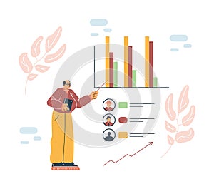 Demographic data presentation vector illustration