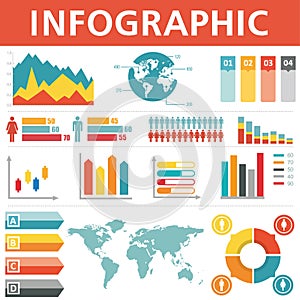 Demographic infographics set
