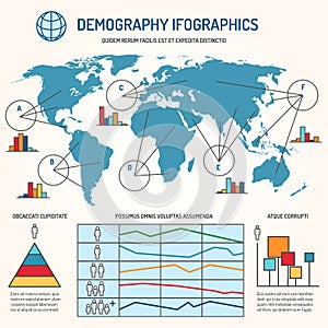 Demographic infographics vector template photo