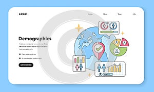 Demographics analysis concept. Flat vector illustration