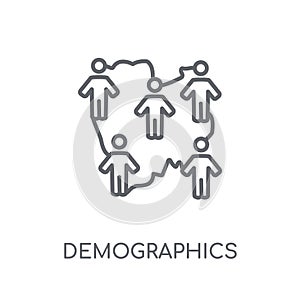 Demographics linear icon. Modern outline Demographics logo conce