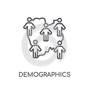 Demographics linear icon. Modern outline Demographics logo conce photo