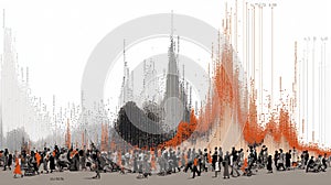 Demography Change Illustration: Trends, Data, Population Shift Analysis for Visual Representation