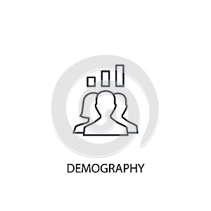 Demography concept line icon. Simple photo