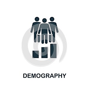 Demography icon. Simple creative element. Filled monochrome Demography icon for templates, infographics and banners