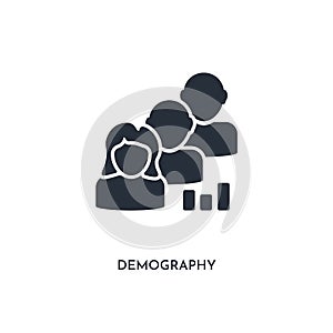 Demography icon. simple element illustration. isolated trendy filled demography icon on white background. can be used for web,