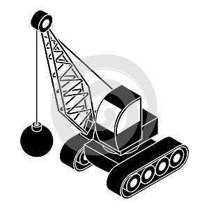 Demolish truck icon, simple style