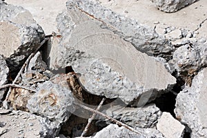 Demolished concrete