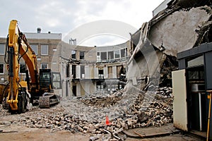 Demolitian of the town hall of municipality of Zuidplas which be photo