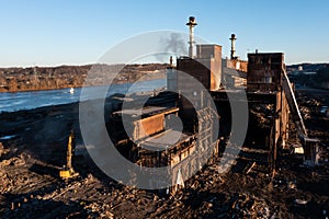 Demolition of Basic Oxygen Furnace - Armco Steel / AK Steel Ashland Works - Russell and Ashland, Kentucky