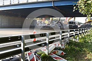 Demolition of highway bridge