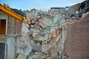 Demolition of a house.