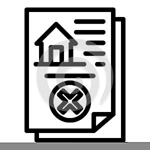 Demolition house document icon, outline style