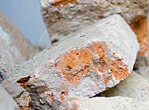 Demolition of house with old bricks