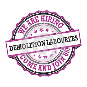 Demolition labourers - job advertising photo
