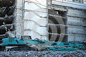 Demolition of an old building construction site