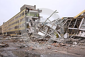 Demolition of the old factory building