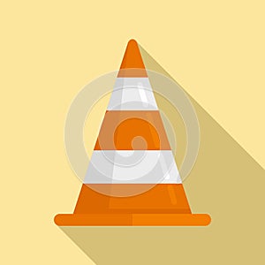 Demolition road cone icon, flat style