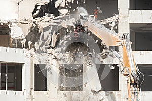 Demolition site of a large office building