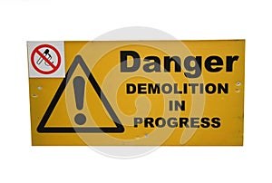 Demolition site sign