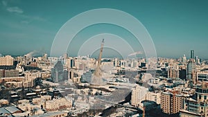 Demolition of the unfinished TV tower by a directional explosion with collapse of the structure, Ekaterinburg, Russia