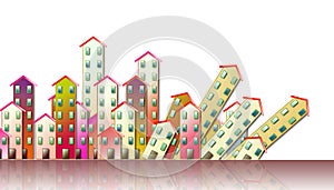 Demolition of an urban agglomeration - concept illustration