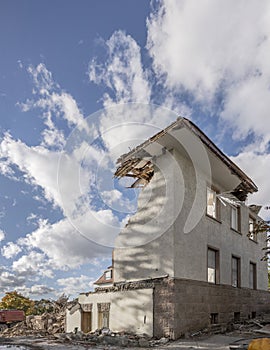 Demolition works in progress, Stuttgart