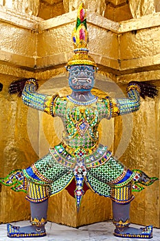 Demon Guardian golden Chedi at Wat Phra Kaew