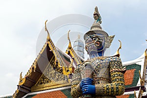 Demon Guardian of Wat Phra Kaew, The Grand Palace in Bangkok, Thailand