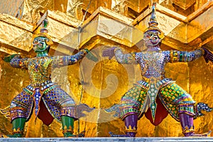 Demon Guardian at Wat Phra Kaew - the Temple of Emerald Buddha in Bangkok