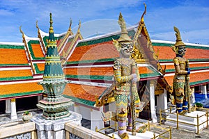 Demon Guardian at Wat Phra Kaew, Temple of the Emerald Buddha, Bangkok, Thailand